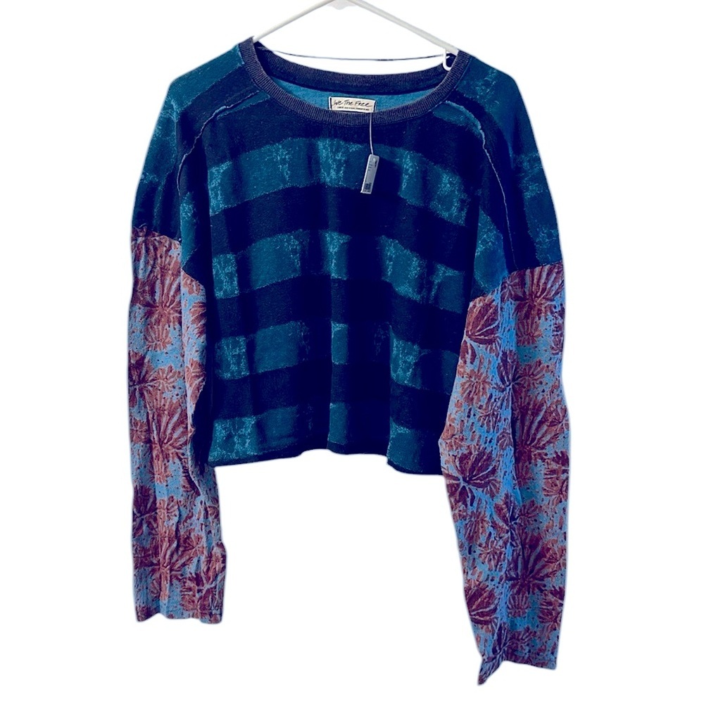 We the Free Jamie Cropped Top L New Indigo Combo - Picture 4 of 5